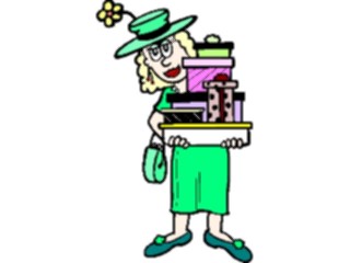 Sticker Custom Preview Image #099647 People Cartoons Shopper Female2