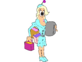 Sticker Custom Preview Image #099649 People Cartoons Shopper Female4