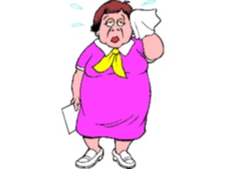 Sticker Custom Preview Image #099748 People Cartoons Sweating Woman3