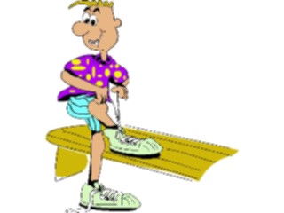 Sticker Custom Preview Image #099791 People Cartoons Tying Shoe