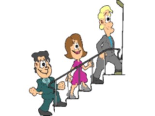 Sticker Custom Preview Image #099812 People Cartoons Walkingup Stairs