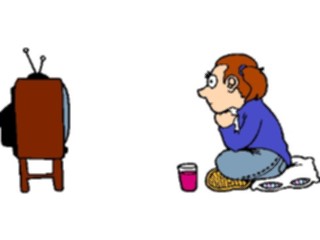 Sticker Custom Preview Image #099818 People Cartoons Watching Television1