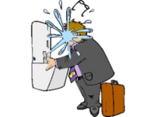 Sticker Custom Preview Image #099823 People Cartoons Water Fountain Broken