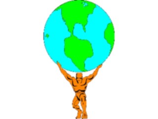 Sticker Custom Preview Image #099831 People Cartoons Weight Lifter Earth