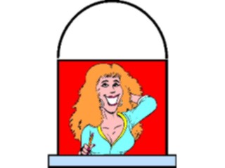 Sticker Custom Preview Image #099851 People Cartoons Window View Woman1