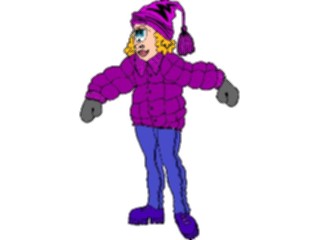 Sticker Custom Preview Image #099867 People Cartoons Woman Bundled Up