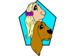 Sticker Custom Preview Image #099875 People Cartoons Woman Dog