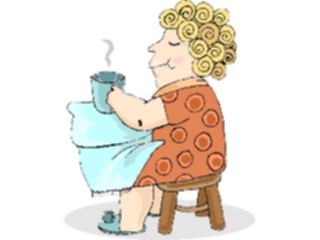 Sticker Custom Preview Image #099883 People Cartoons Woman Drinking Coffee