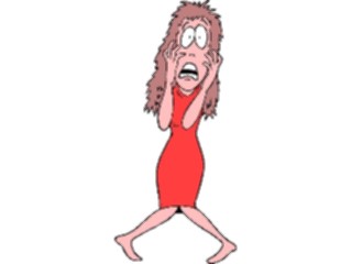 Sticker Custom Preview Image #099889 People Cartoons Woman Freaked