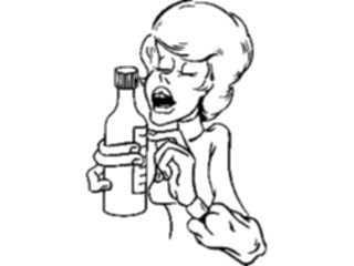 Sticker Custom Preview Image #099900 People Cartoons Woman Holding Bottle