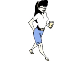 Sticker Custom Preview Image #099902 People Cartoons Woman Holding Drink