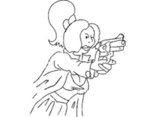 Sticker Custom Preview Image #099904 People Cartoons Woman Holding Gun