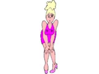 Sticker Custom Preview Image #099906 People Cartoons Woman Holding Knees