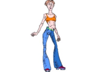 Sticker Custom Preview Image #099908 People Cartoons Womanin Bell Bottoms