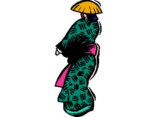 Sticker Custom Preview Image #099915 People Cartoons Womanin Kimono