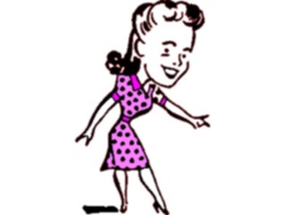 Sticker Custom Preview Image #099917 People Cartoons Womanin Pink Dress1