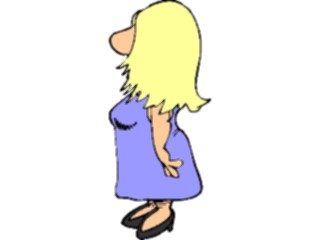 Sticker Custom Preview Image #099924 People Cartoons Woman Looking Sideways