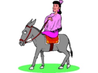 Sticker Custom Preview Image #099942 People Cartoons Woman Riding Donkey