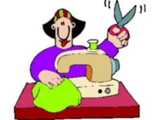 Sticker Custom Preview Image #099944 People Cartoons Woman Sewing