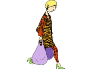 Sticker Custom Preview Image #099946 People Cartoons Woman Shopper