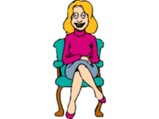 Sticker Custom Preview Image #099948 People Cartoons Woman Sitting1