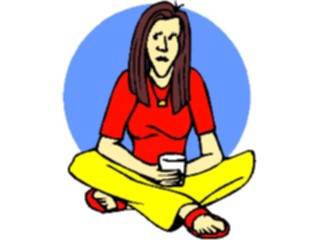 Sticker Custom Preview Image #099950 People Cartoons Woman Sitting3