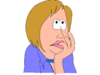 Sticker Custom Preview Image #099964 People Cartoons Woman Thinking1