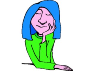 Sticker Custom Preview Image #099965 People Cartoons Woman Thinking2