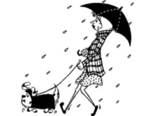 Sticker Custom Preview Image #099975 People Cartoons Woman Walking Dog1