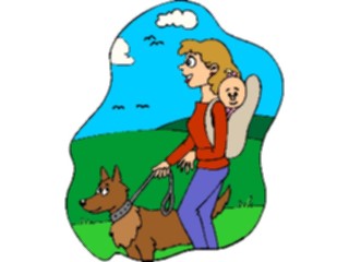 Sticker Custom Preview Image #099976 People Cartoons Woman Walking Dog2