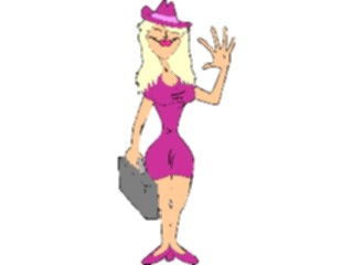 Sticker Custom Preview Image #099979 People Cartoons Woman Waving2