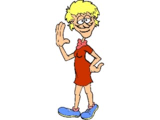 Sticker Custom Preview Image #099980 People Cartoons Woman Waving3