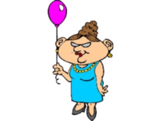 Sticker Custom Preview Image #099987 People Cartoons Womanwith Balloon