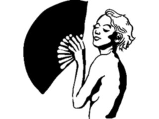 Sticker Custom Preview Image #099990 People Cartoons Womanwith Fan