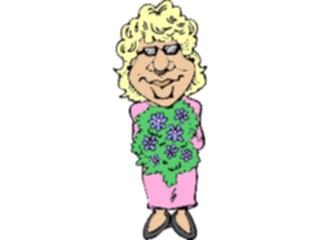 Sticker Custom Preview Image #099991 People Cartoons Womanwith Flowers