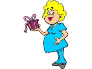 Sticker Custom Preview Image #099993 People Cartoons Womanwith Gift