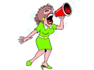 Sticker Custom Preview Image #099999 People Cartoons Womanwith Megaphone