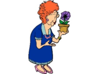 Sticker Custom Preview Image #100002 People Cartoons Womanwith Plant