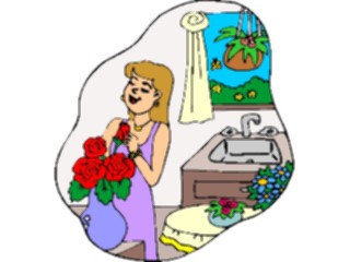 Sticker Custom Preview Image #100008 People Cartoons Womanwith Roses