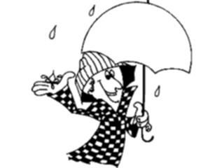 Sticker Custom Preview Image #100018 People Cartoons Womanwith Umbrella2