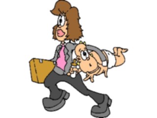 Sticker Custom Preview Image #100031 People Cartoons Working Mom3