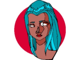 Sticker Custom Preview Image #100124 People Faces Cartoons Blue Hair Girl