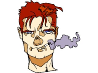 Sticker Custom Preview Image #100248 People Faces Cartoons Guy Smoking Cigarette1