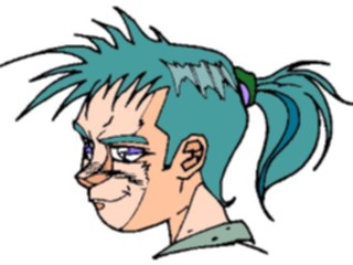 Sticker Custom Preview Image #100400 People Faces Cartoons Punk Rocker Blue Hair2