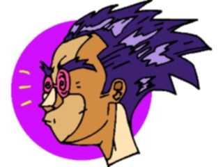 Sticker Custom Preview Image #100402 People Faces Cartoons Punk Rocker Purple Hair1