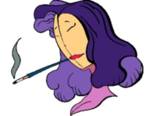 Sticker Custom Preview Image #100584 People Faces Cartoons Woman Smoking Cigarette