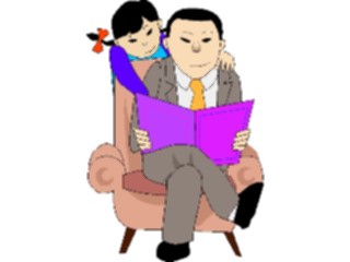 Sticker Custom Preview Image #101085 People General Child Readingwith Father