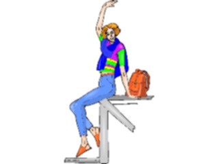 Sticker Custom Preview Image #101942 People General Woman Waving2