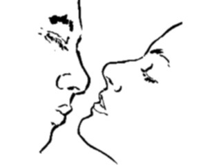 Sticker Custom Preview Image #102042 People Line Art Couple Kissing1