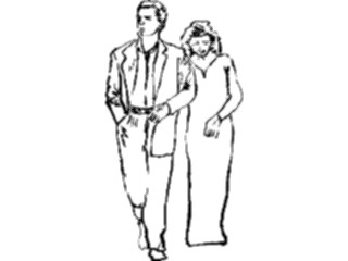 Sticker Custom Preview Image #102046 People Line Art Couple Walking